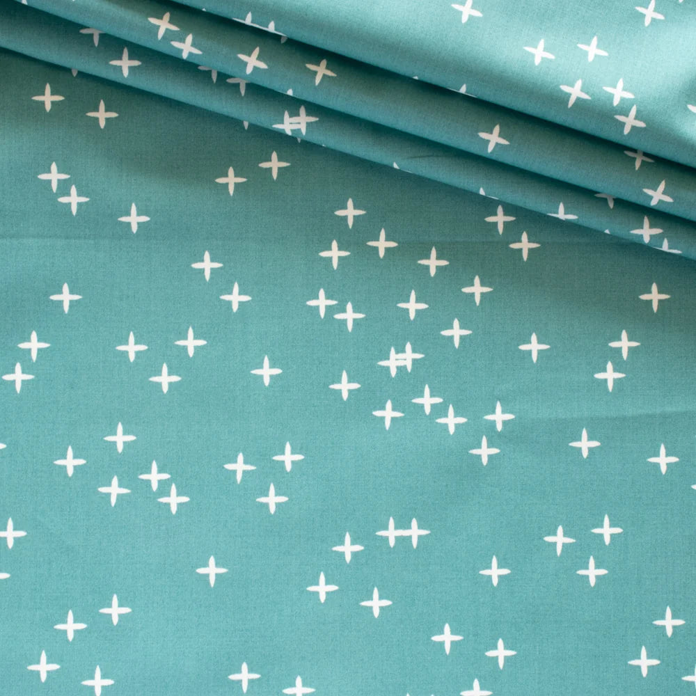 Lunalay Organic Cotton Mattress Cover - Star Teal