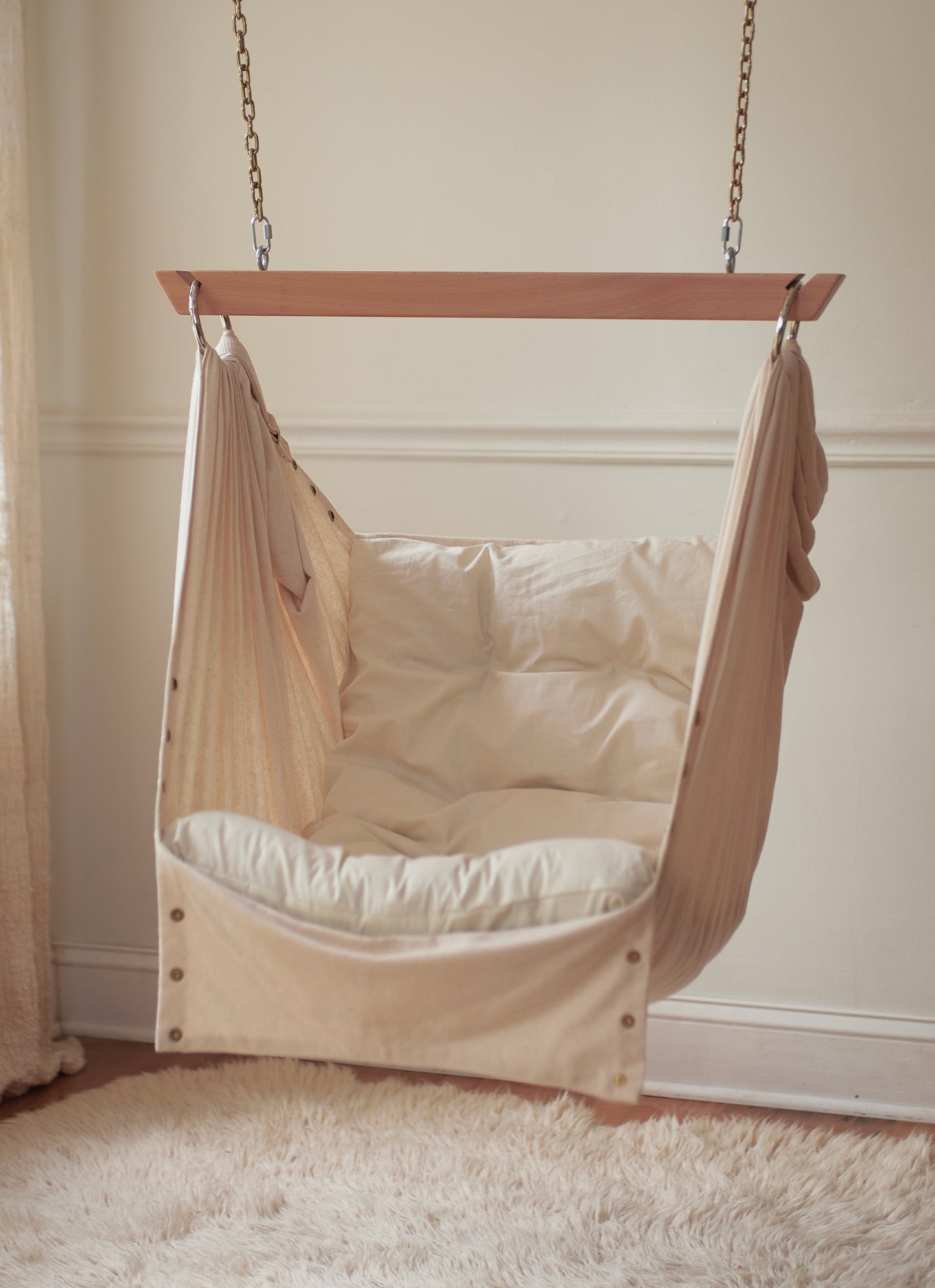 Adjustable Baby Swing, Natural, Organic, Toddler, Baby Hammock, Hammock Chair, Sensory Swing, Organic Cotton Cream Sheet Included