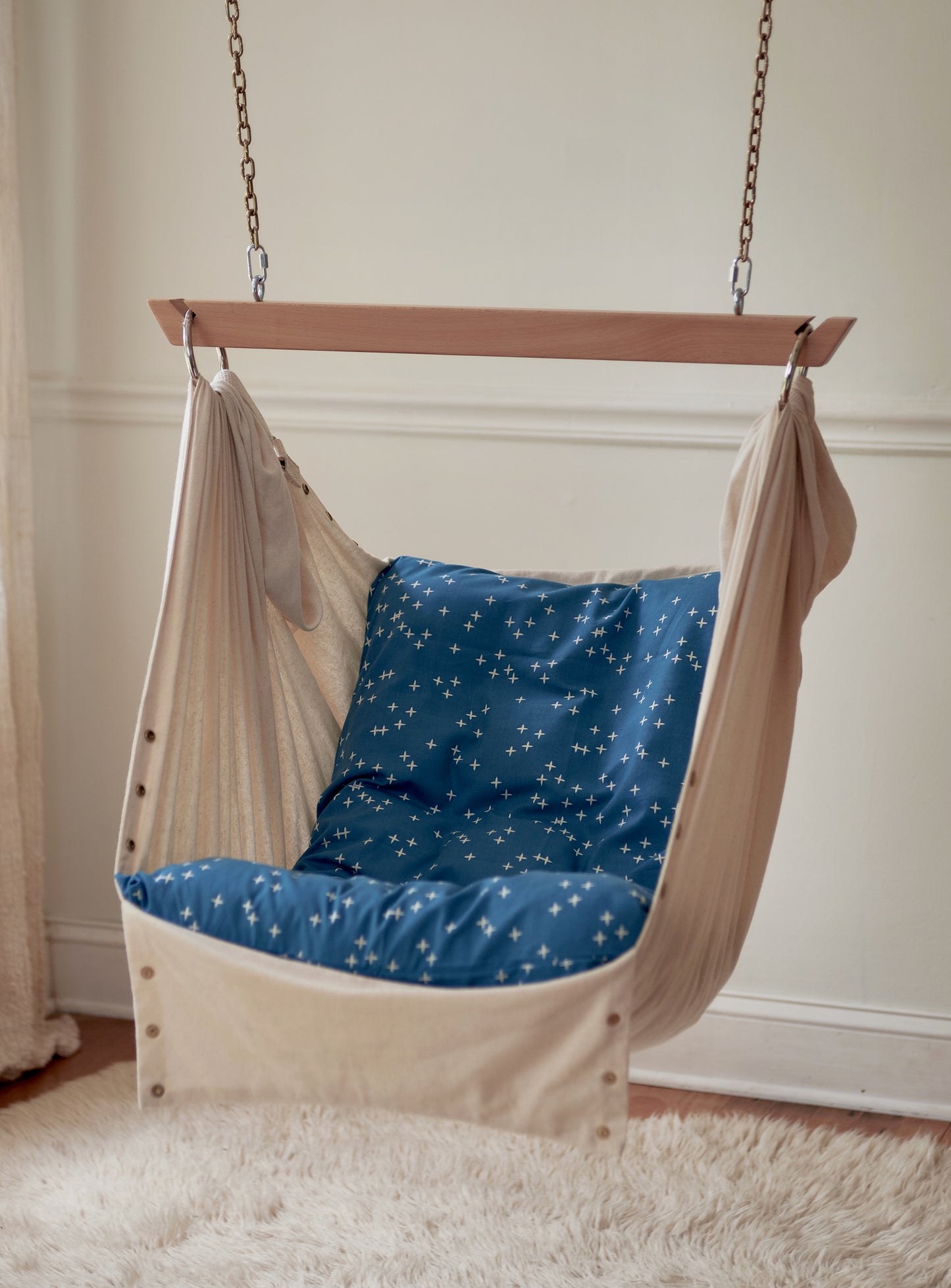 Adjustable Baby Swing, Natural, Organic, Toddler, Baby Hammock, Hammock Chair, Sensory Swing, Organic Cotton Teal Sheet Included